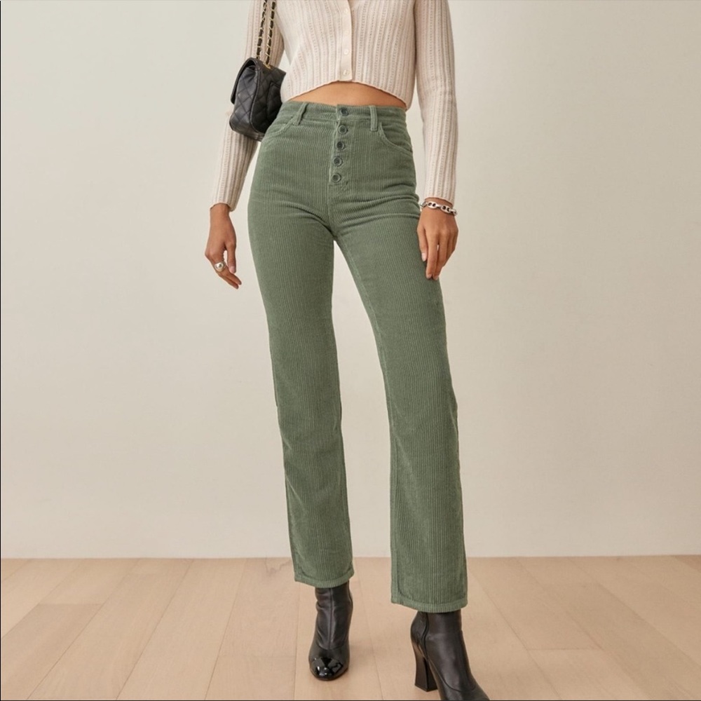 Cynthia button fly high rise straight corduroy pants -NWOT
